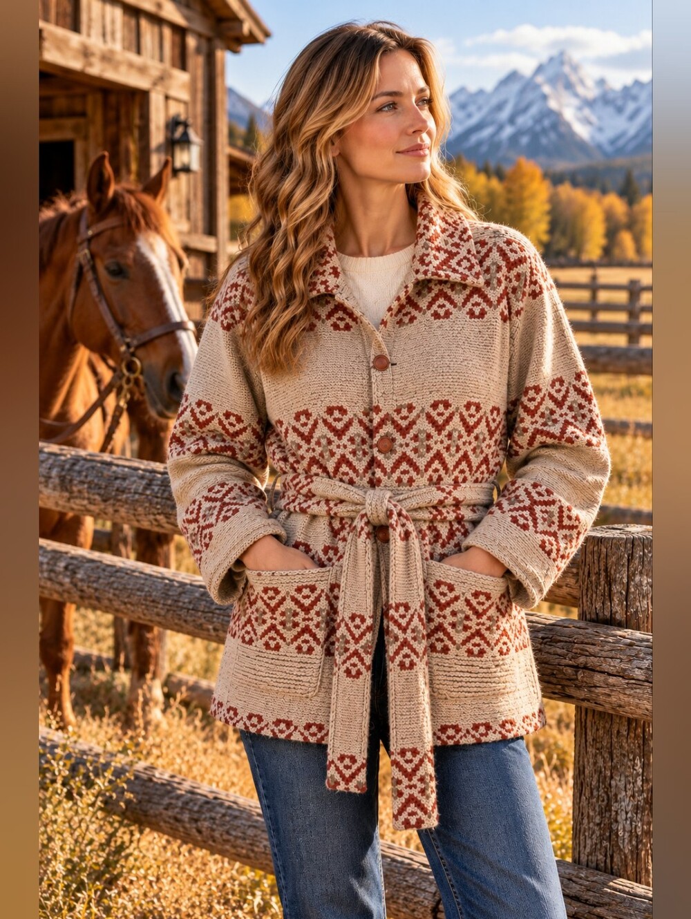 Vintage Woolrich Wool Blanket Coat Southwestern Belted Jacket Western Ranch